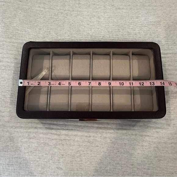 Brown 12 Slot Watch Box - Picture 10 of 11